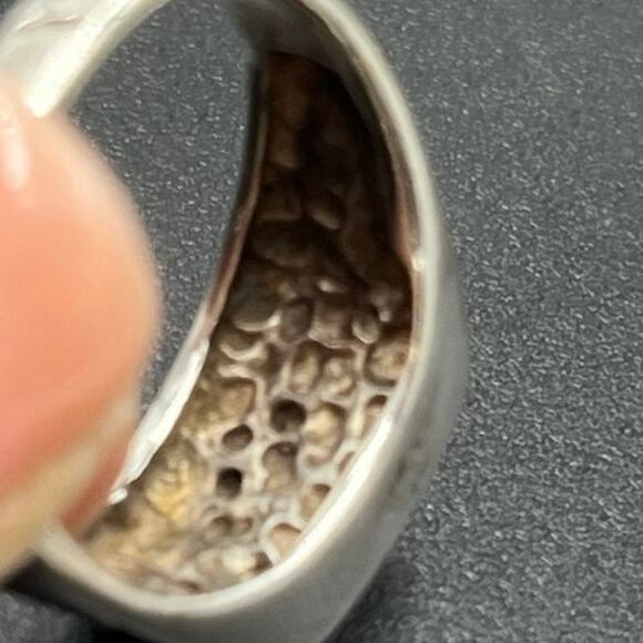 Native Vintage Sterling Silver Oval Bezel Turquoise Ring Openwork Band Size 8 - Picture 8 of 15